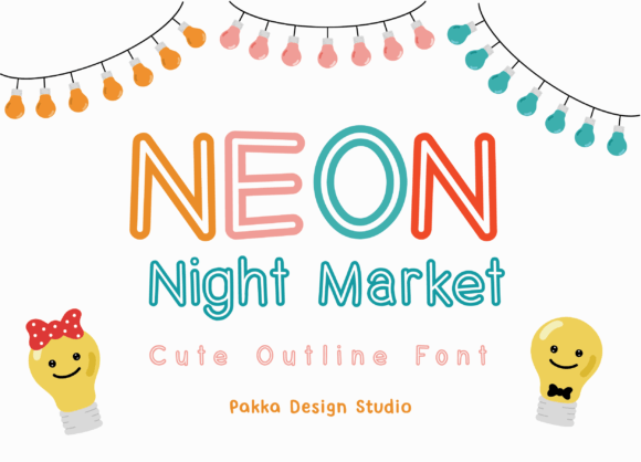 Neon Night Market: A Playful Display Font for Brand Identity